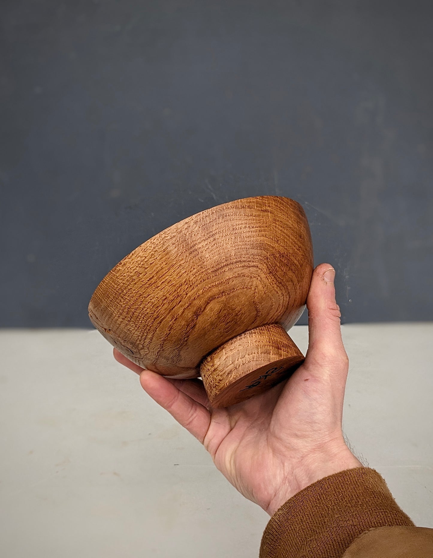 English Oak Footed Bowl