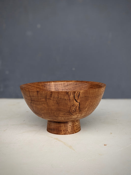 English Oak Footed Bowl
